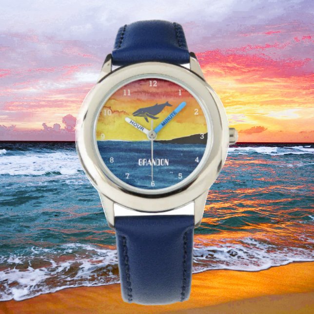 Montre Garçons Baleine Océan Poisson Cute Moderne Bleu En (Créateur téléchargé)