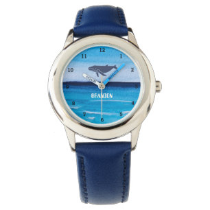 Montre Garçons Baleine Océan Poisson Cute Moderne Bleu En