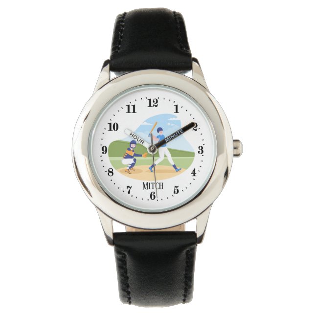 Montre garçons cool Amateurs de sports de baseball ajoute (devant)