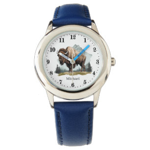 Montre garçons cool Amoureux de Buffalo ajouter le nom