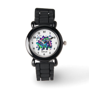 Montre Garçons cool Dinosaure cosmique ajouter un nom