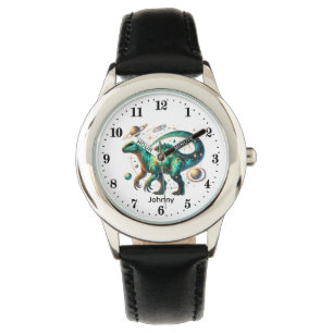 Montre Garçons cool Dinosaure cosmique ajouter un nom Mon