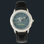 Montre Garçons Cool T-Rex Dinosaur Dig Enfants<br><div class="desc">Cette montre cool et moderne de garçons dispose d'un squelette de dinosaure t-Rex. La montre peut être personnalisée avec le nom de votre enfant et a des numéros lisibles clairs. Le parfait dinosaure préhistorique creuser le cadeau thématique pour n'importe quel passionné de Dino.</div>