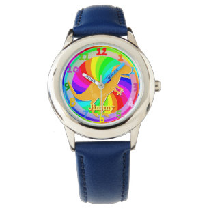 Montre Garçons oranges Jimmy nommé de dinosaure de T-Re