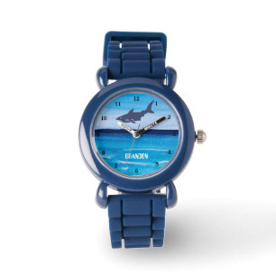 Montre Garçons Requin Océan Poisson Cute Moderne Bleu Enf