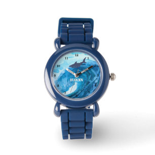 Montre Garçons Requin Océan Poisson Cute Moderne Bleu Enf