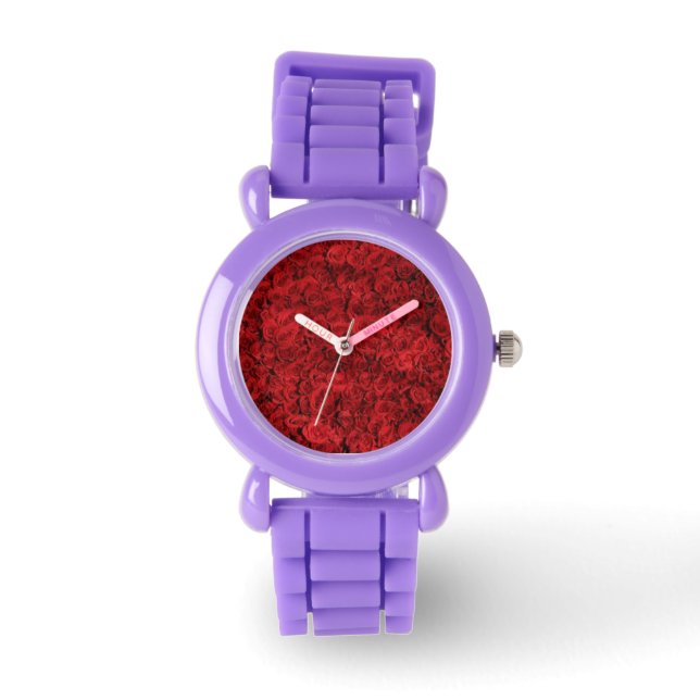 MONTRE GARDE ROSE DE LA SANGLE DE PARTIES SCINTILLANT ROU (Recto)