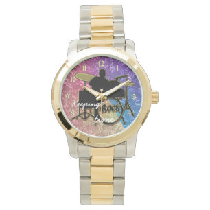 Montre Garder le temps Drummer et Rainbow Music Notes