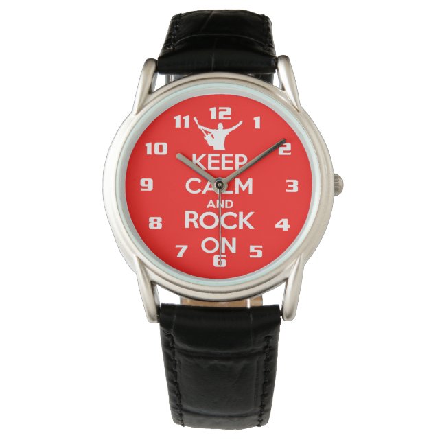 Montre Gardez le calme et le rock sur (devant)