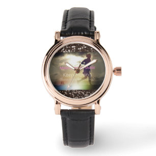 Montre Gardez le mouvement Brown Faux Paillettes