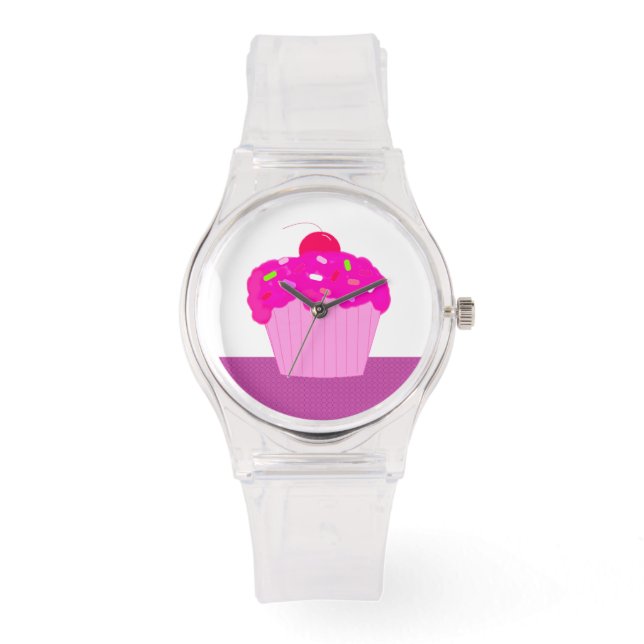 Montre Gâteau avec paillettes et une cerise (Recto)