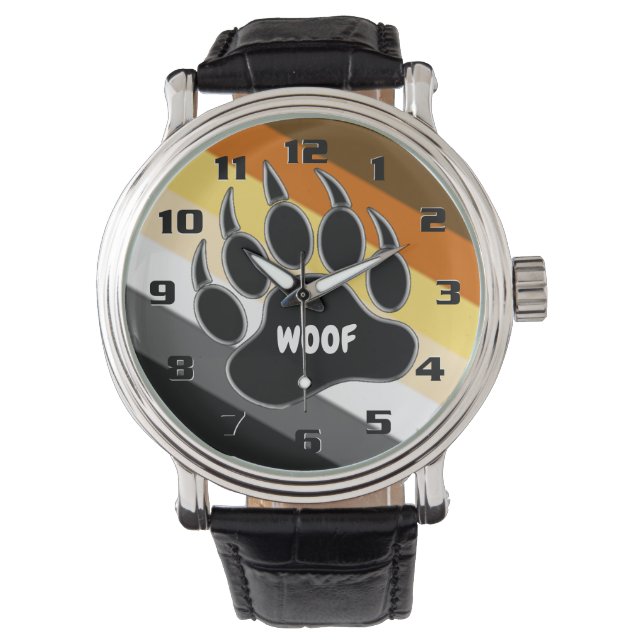 Montre Gay Bear Pride Drapeau Ours Paw Woof (devant)