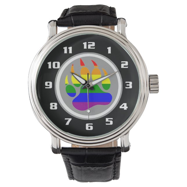 Montre Gay Bear Pride Rainbow Bear Paw (devant)