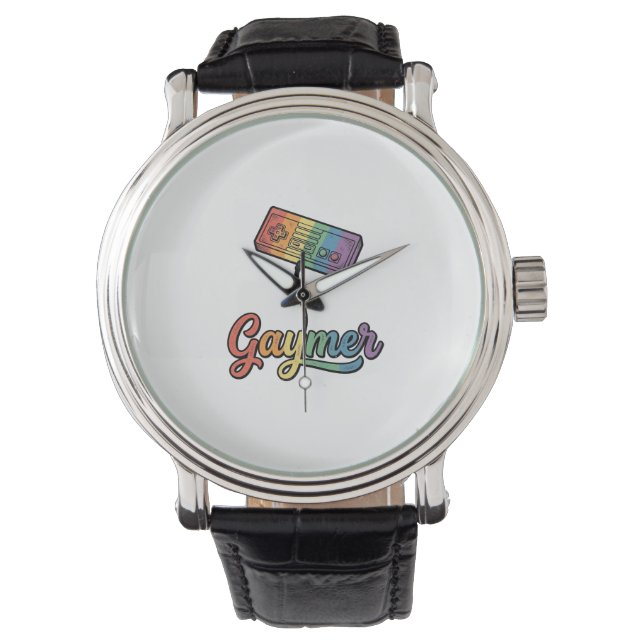 Montre Gaymer Rainbow Gamer Vector Shirt Design_1 (devant)