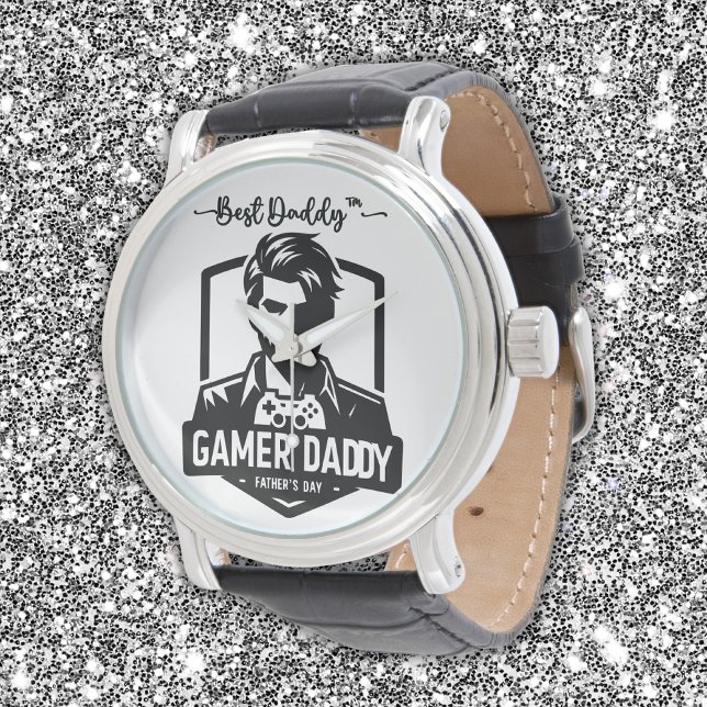Montre Geek Gamer Papa Fête des pères heureuse | (Créateur téléchargé)