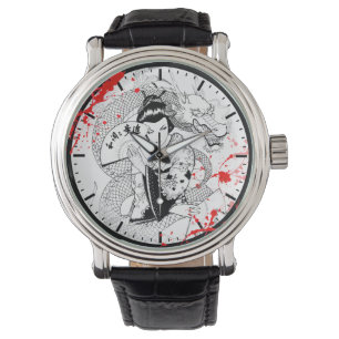 Montre Geisha frais d'éclaboussure de sang avec le