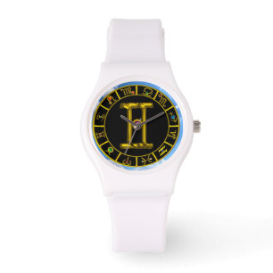 Montre GEMINI OR ZODIAC JEULE D'ANNIVERSAIRE, Vert, Noir
