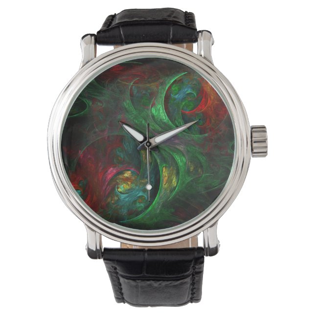 Montre Genesis Green Art Abstrait (devant)