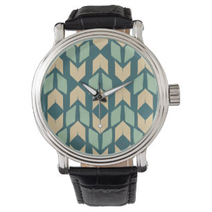 Montre Geo Step extérieur   Motif de flèche Turquoise géo