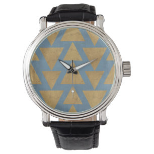 Montre Geo Step extérieur Motif Gold & Blue