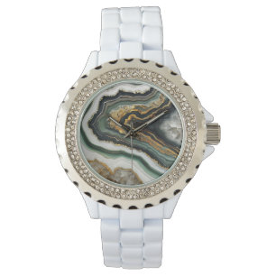 Montre Geode Rock Crystals Quartz Minéral