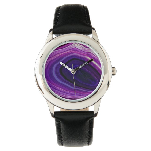 Montre Géode violette à torsion tombante (devant)