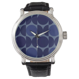 Montre Géométrique bleu rétro