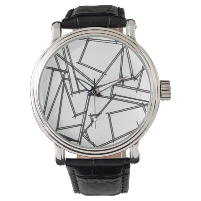 Montre Géométrique noir et blanc (devant)