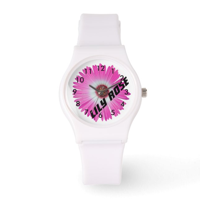 Montre Gerbera Daisy Rose Personnalisé (Recto)