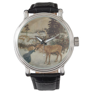 Montre Gerda vintage et le renne par Edmund Dulac