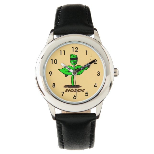 Montre Germinator cyborg plante dessin humoristique (devant)