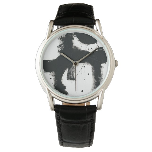 Montre Gesture en Onyx - Trucs de peinture noir (devant)