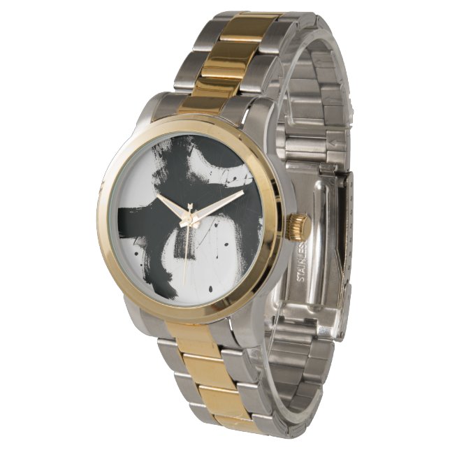 Montre Gesture en Onyx - Trucs de peinture noir (Incliné)