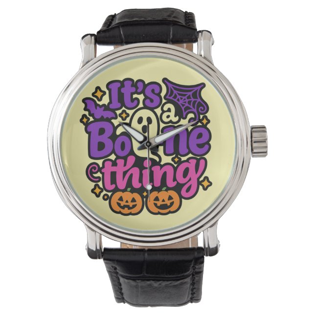 Montre Ghost & Citrouille mignon - Halloween heureux (devant)