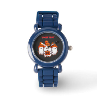 Montre Ghosts d'Halloween avec Citrouille et haricot oran