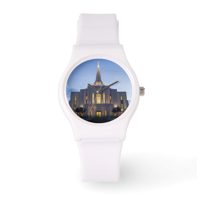 Montre Gilbert Arizona LDS Temple Blanc Silicon Watch (Recto)