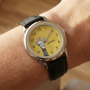 Montre Girafe Enfants Mignons Personnalisée