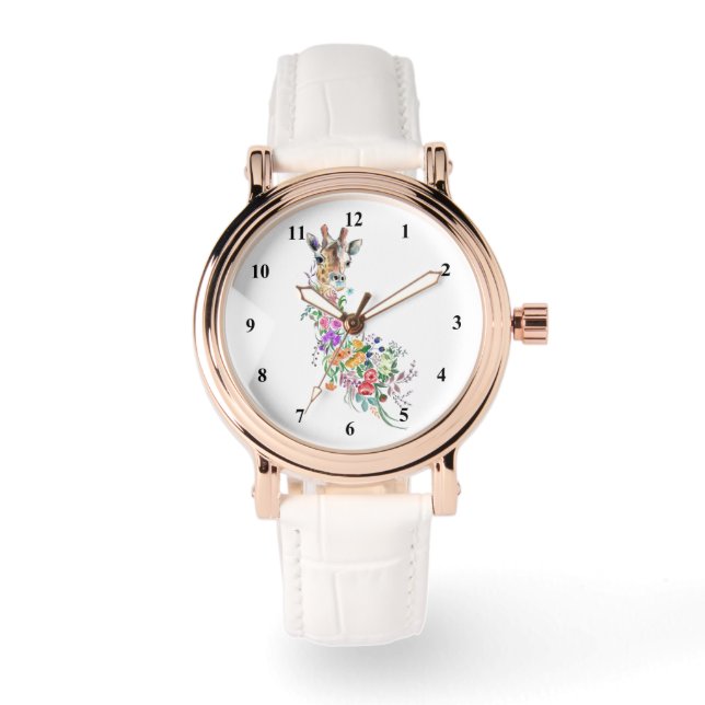 Montre Girafe Fleurs (Recto)
