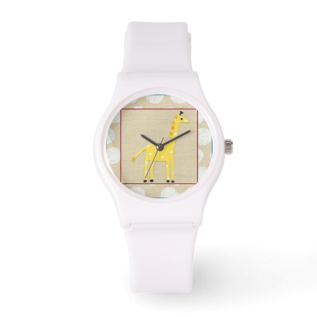 Montre Girafe jaune avec Pois blancs (Recto)