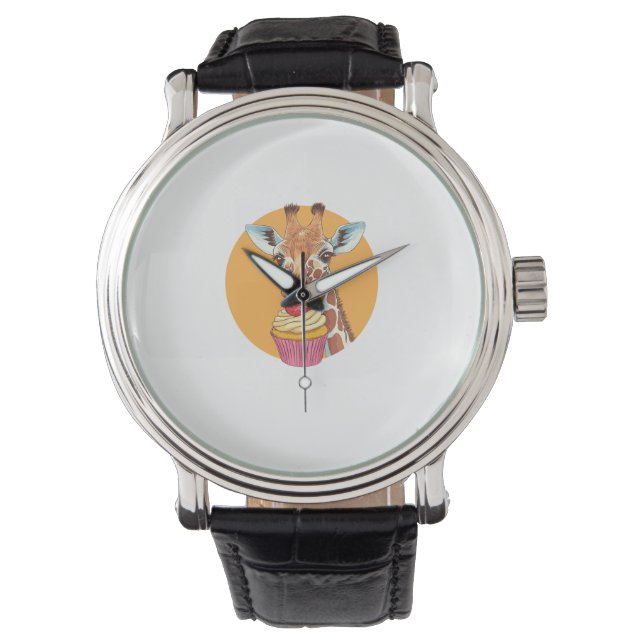 Montre Giraffe Avec Cupcake (devant)