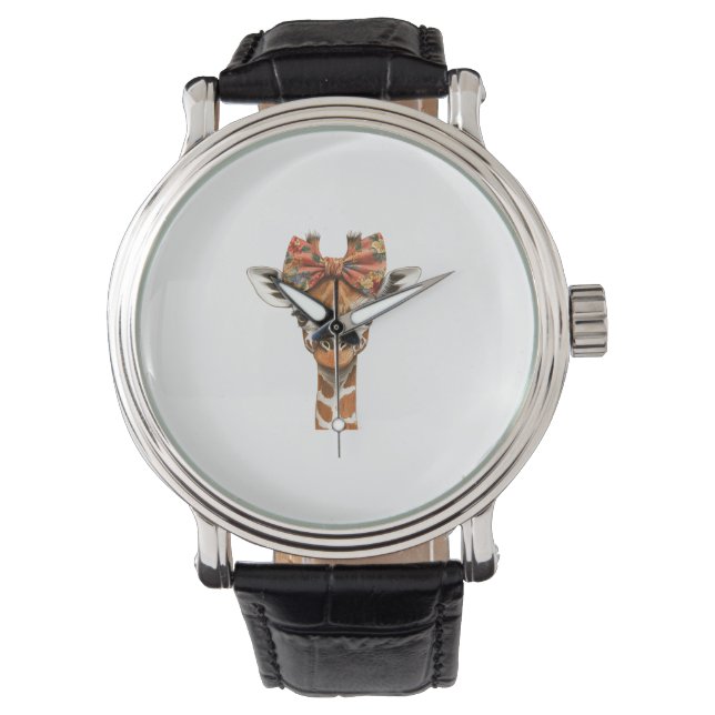Montre Giraffe Boho Fleur sauvage Coquette Bow Maman Mère (devant)