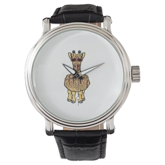 Montre Giraffe du doigt moyen drôle Offensive Rude Safari (devant)