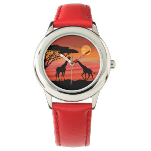 Montre Giraffes au coucher du soleil de Serenegti