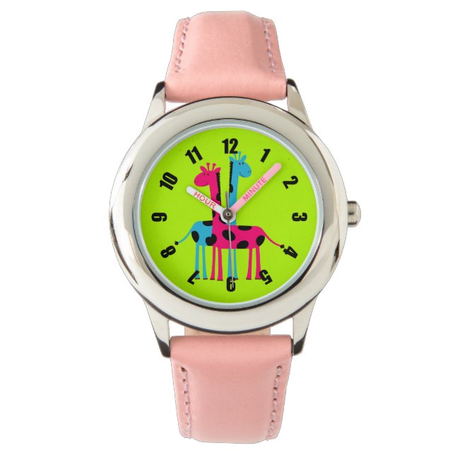 Montre Giraffes de cartons mignons (devant)