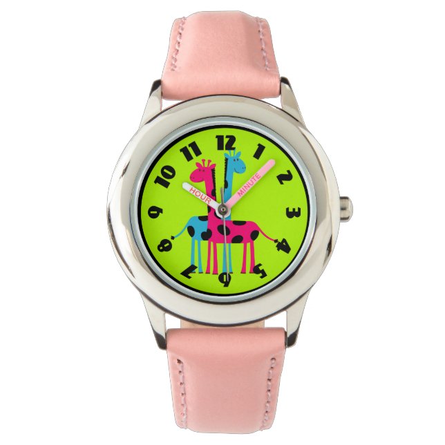 Montre Giraffes de cartons mignons (devant)