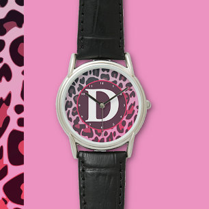 Montre Girl Leopard Leo Motif Impression Design Monogramm