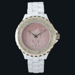 Montre Girly Rose Gold Sparkle Glitter Drips monogram<br><div class="desc">Parties scintillant Rose Gold Sparkle Drips Monogramme Regarder avec la parties scintillant en or rose/rose faux de mode goutte sur un arrière - plan chic avec votre monogramme et nom personnalisés. Veuillez nous contacter à cedarandstring@gmail.com si vous avez besoin d'aide pour la conception ou les produits correspondants.</div>