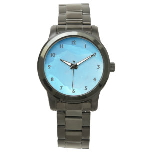 Montre Glace bleue avec chiffres noirs