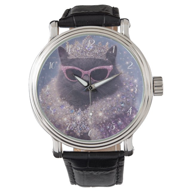 Montre Glamorous Queen Cat Sparkling Fantasy Portrait     (devant)