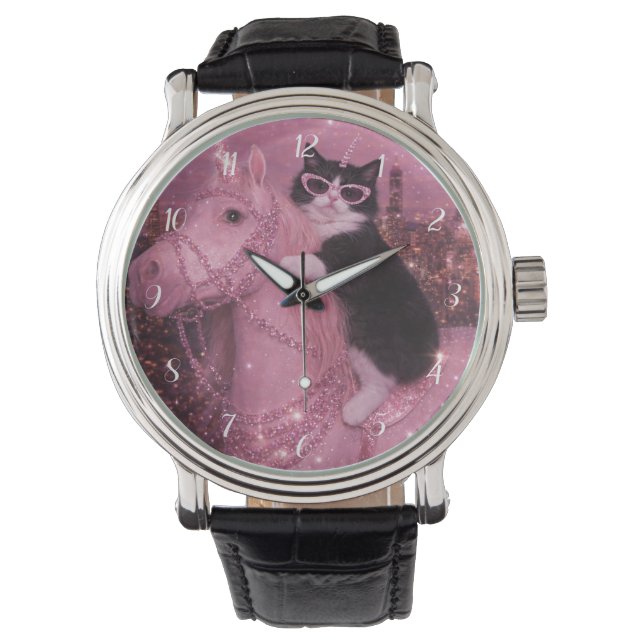 Montre Glamorous Unicorn Cat Under Sparkling City         (devant)